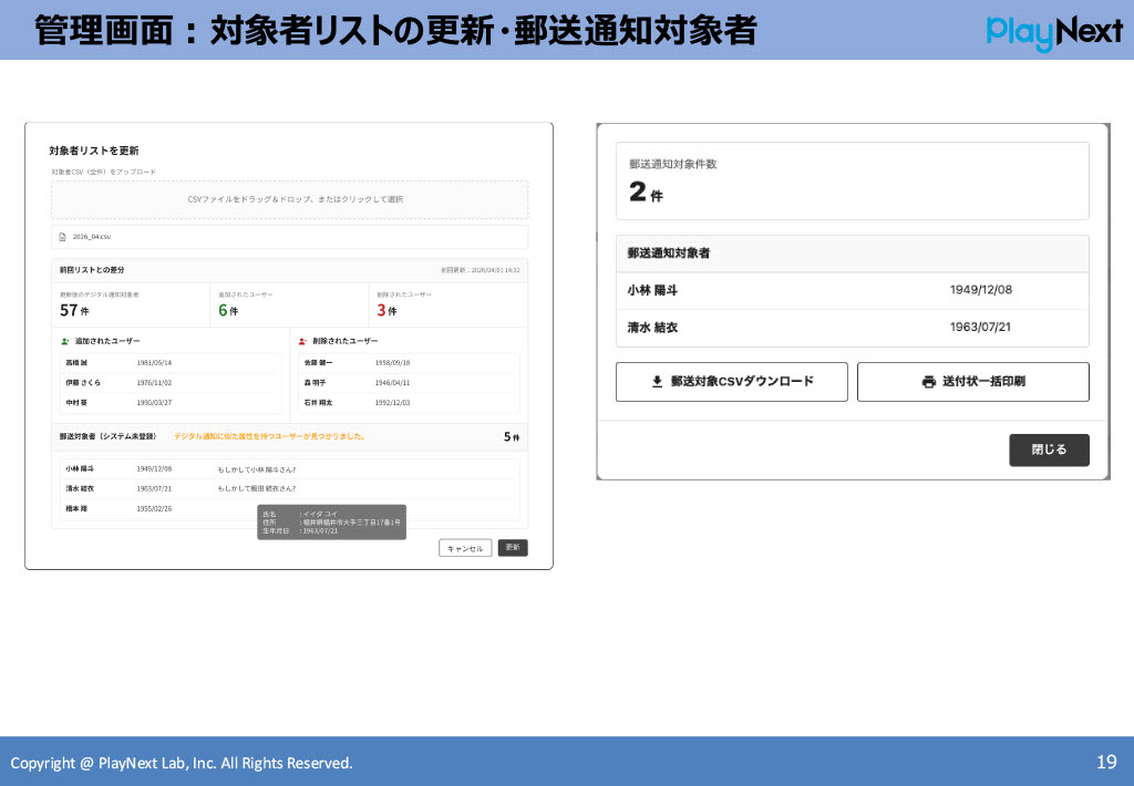 スマート公共ラボは、LINE公式アカウントを活用し自治体業務のDXを実現できるサービス。広報のセグメント発信から、AIチャットボットを活用しごみ捨て情報など様々なお問合せをLINEで対応でき、また、コロナワクチン予約システムなどオンラインで各種申請、予約や、住民票のコピーなど決済まで完結できる電子申請など様々な自治体業務をデジタル化することができます。